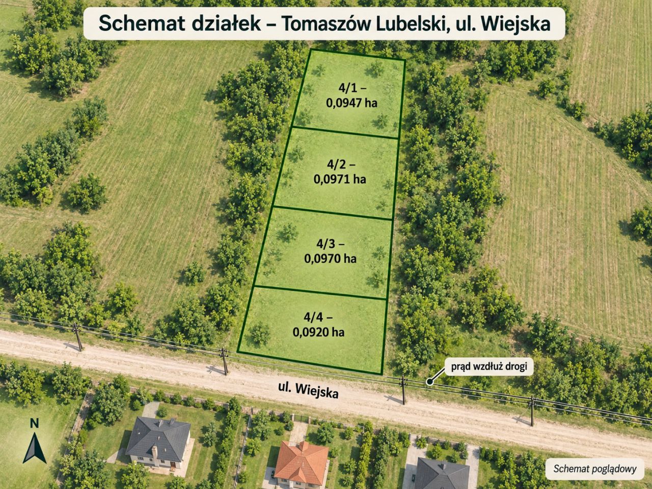 Działka budowlana Tomaszów Lubelski Za Okopiskiem, ul. Wiejska. Zdjęcie 2