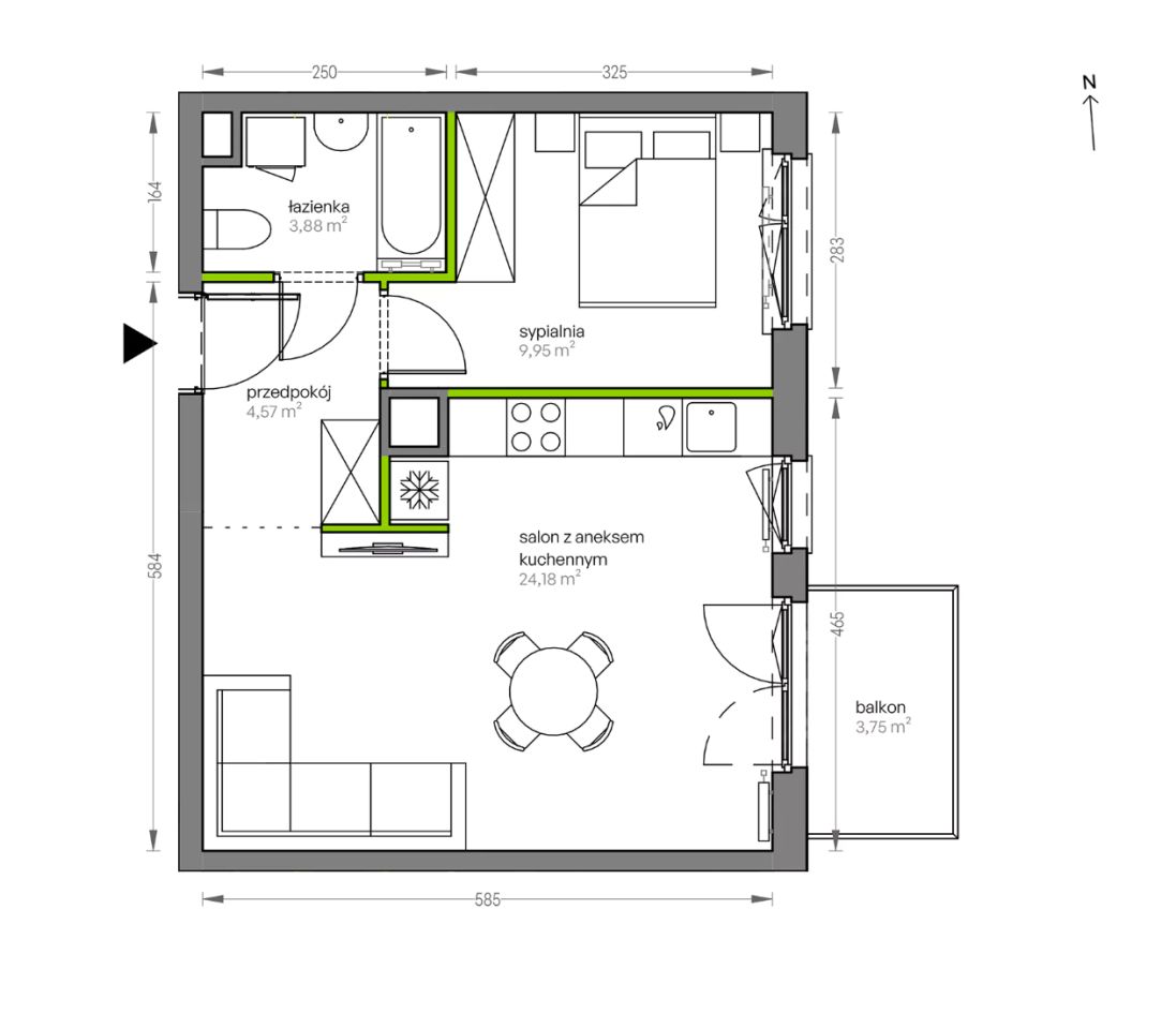 Mieszkanie 2-pokojowe Kraków Płaszów, ul. Myśliwska. Zdjęcie 25