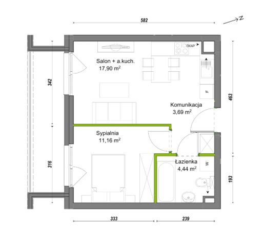 Mieszkanie 2-pokojowe Wrocław Ołtaszyn, ul. Orawska. Zdjęcie 8