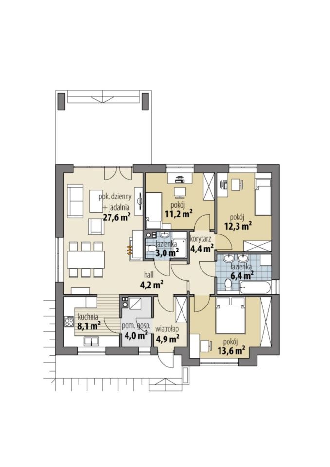 dom wolnostojący Mrowiny, ul. Jaśminowa. Zdjęcie 4