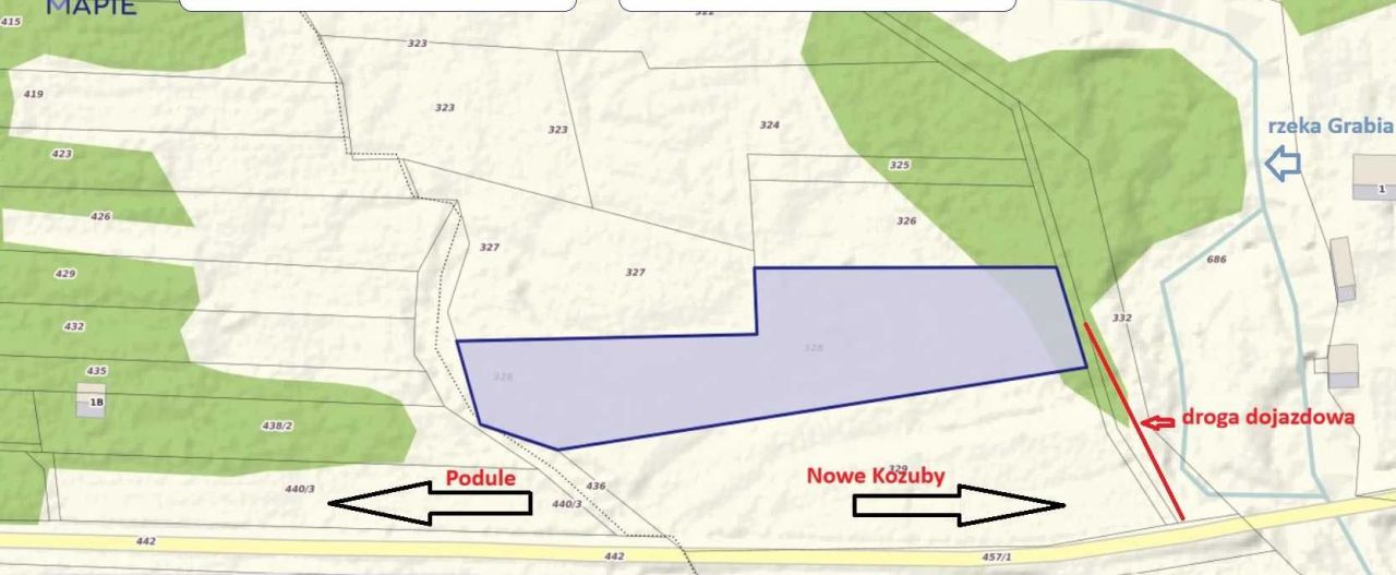 Działka rolna Nowe Kozuby