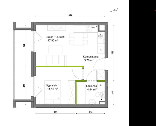 Mieszkanie 2-pokojowe Wrocław Ołtaszyn, ul. Orawska. Zdjęcie 8