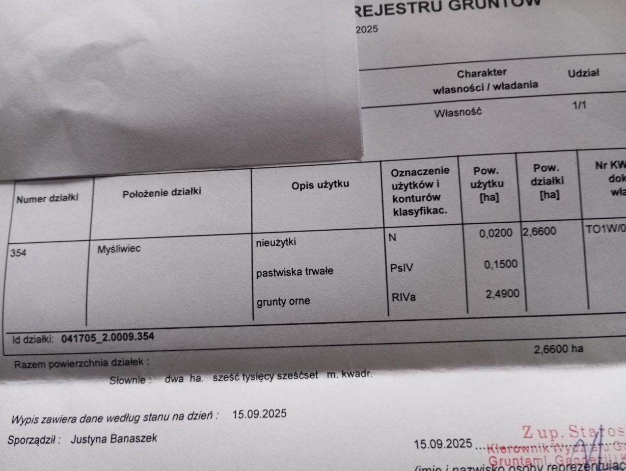 Działka rolna Myśliwiec. Zdjęcie 2