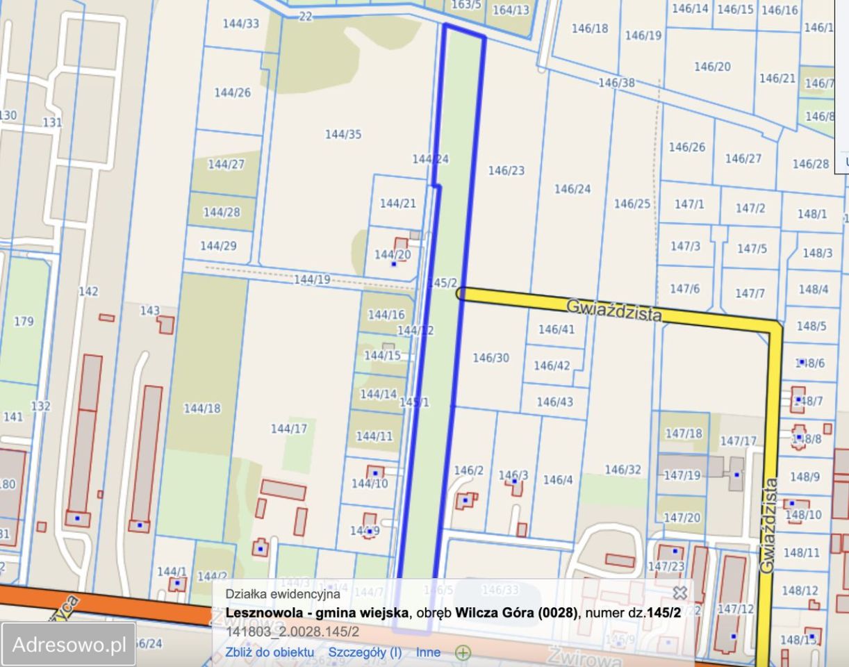 Działka budowlana Wilcza Góra, ul. Żwirowa