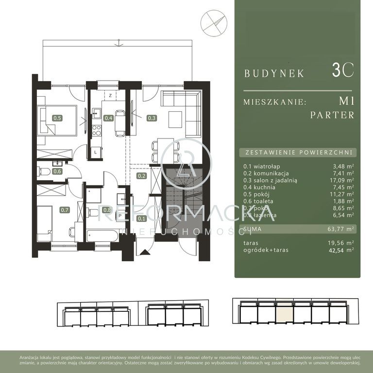Mieszkanie 3-pokojowe Głogów Małopolski. Zdjęcie 2