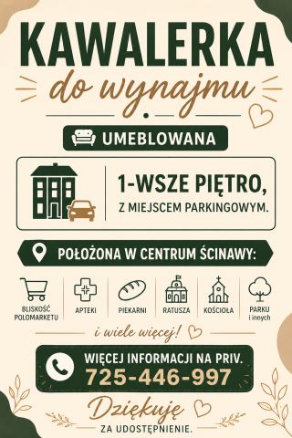 Mieszkanie 1-pokojowe Ścinawa, ul. Stefana Batorego. Zdjęcie 1