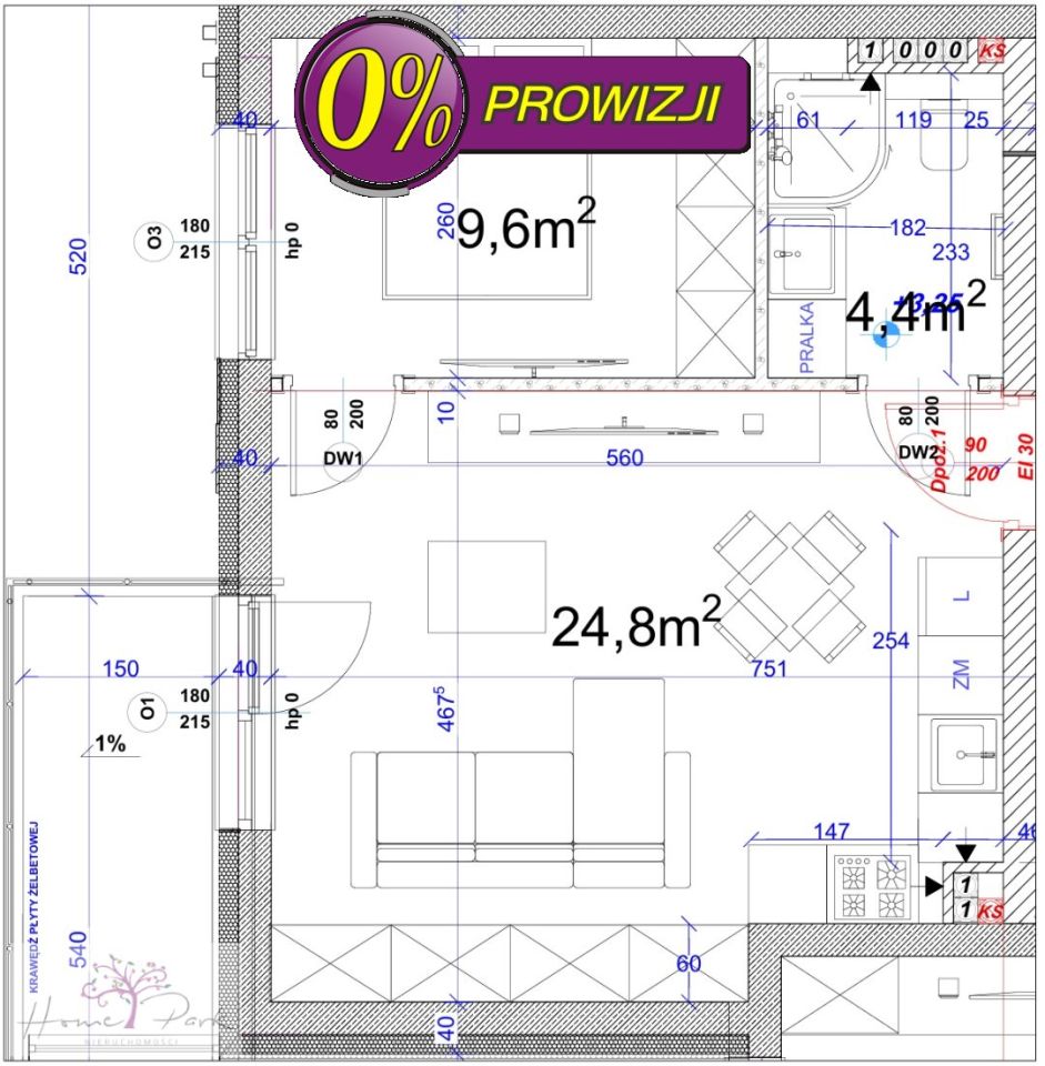 Mieszkanie 2-pokojowe Łódź Dąbrowa