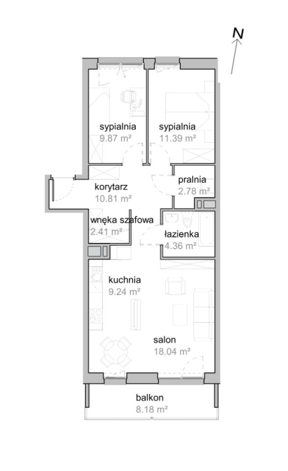 Mieszkanie 3-pokojowe Wrocław Tarnogaj, ul. Piękna. Zdjęcie 7