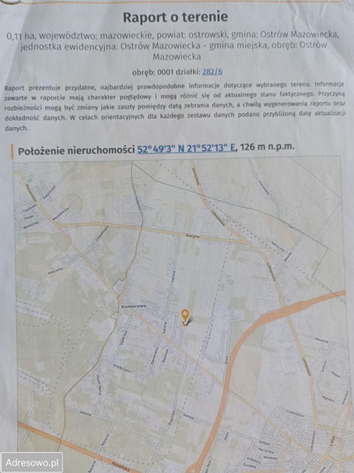 Działka budowlana Ostrów Mazowiecka, ul. Żwirowa. Zdjęcie 3