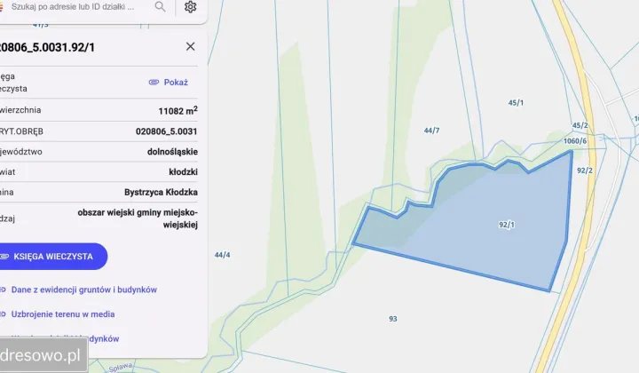Działka rolna Stary Waliszów