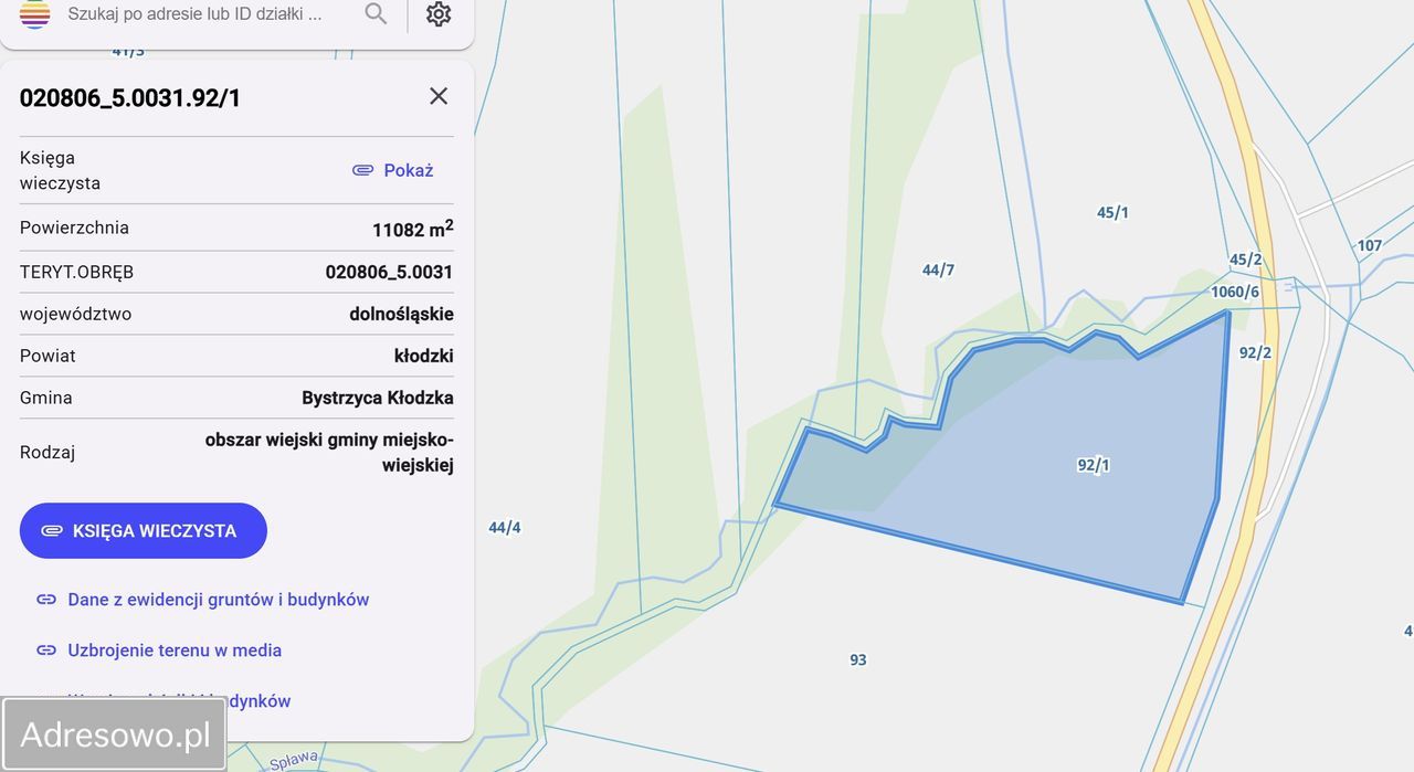 Działka rolna Stary Waliszów