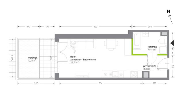 Mieszkanie 1-pokojowe Kraków Krowodrza, ul. Żabiniec. Zdjęcie 7