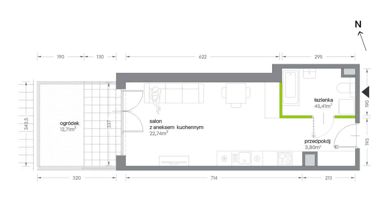 Mieszkanie 1-pokojowe Kraków Krowodrza, ul. Żabiniec. Zdjęcie 7