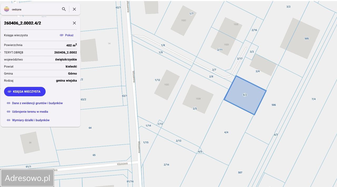 Działka budowlana Cedzyna. Zdjęcie 10