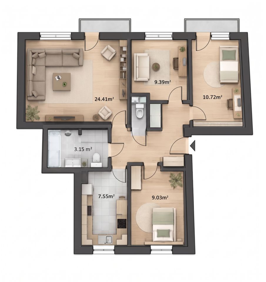 Mieszkanie 5-pokojowe Rzeszów Śródmieście, ul. Witkacego. Zdjęcie 4