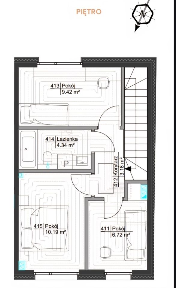 dom szeregowy, 4 pokoje Krępa. Zdjęcie 20