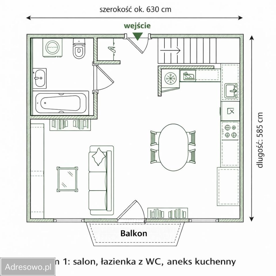 Mieszkanie 2-pokojowe Wrocław Muchobór Wielki, ul. Stanisławowska. Zdjęcie 4