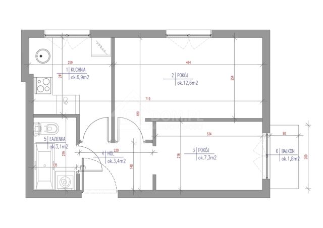 Mieszkanie 2-pokojowe Kielce Centrum, ul. Wspólna. Zdjęcie 6