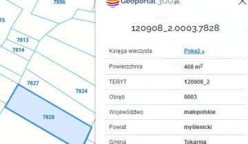 Działka budowlana Skomielna Czarna