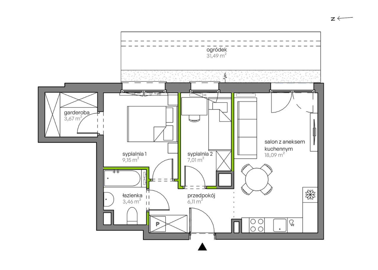 Mieszkanie 3-pokojowe Kraków Płaszów, ul. Myśliwska. Zdjęcie 25