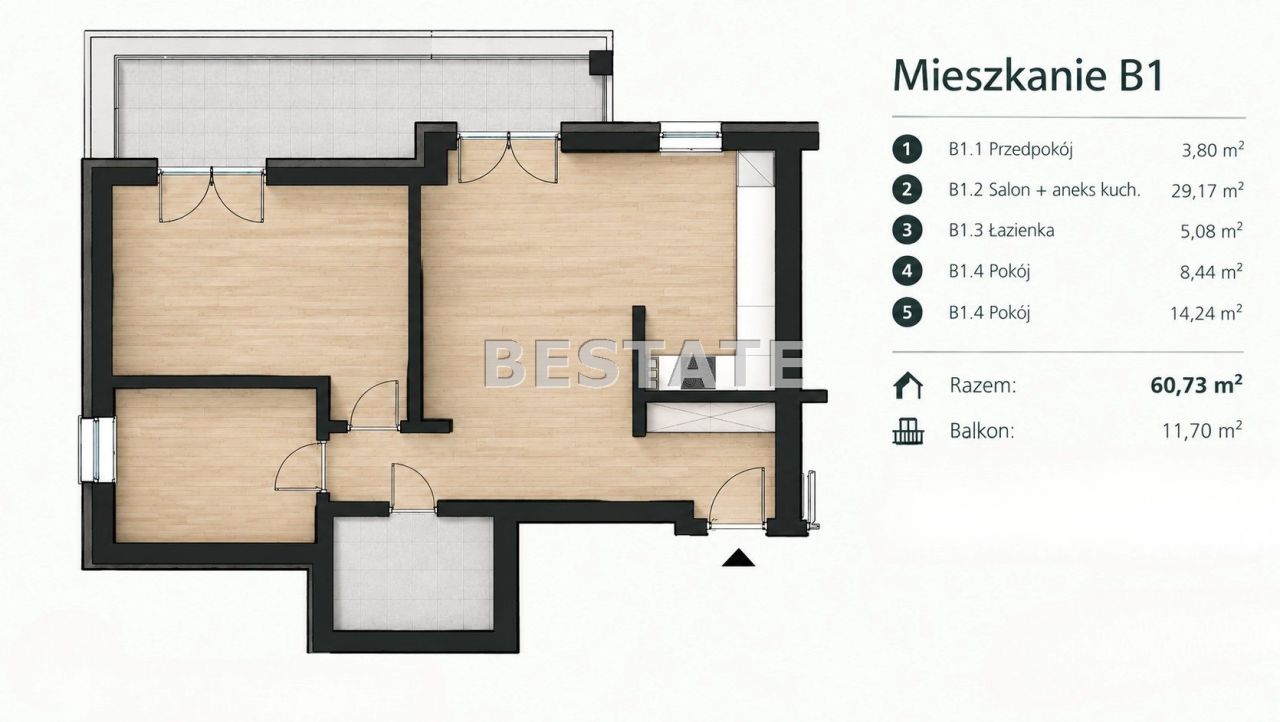 Mieszkanie 3-pokojowe Tarnów, ul. Zamkowa. Zdjęcie 9