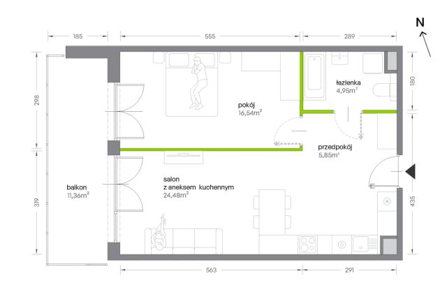 Mieszkanie 2-pokojowe Kraków Krowodrza, ul. Żabiniec. Zdjęcie 7