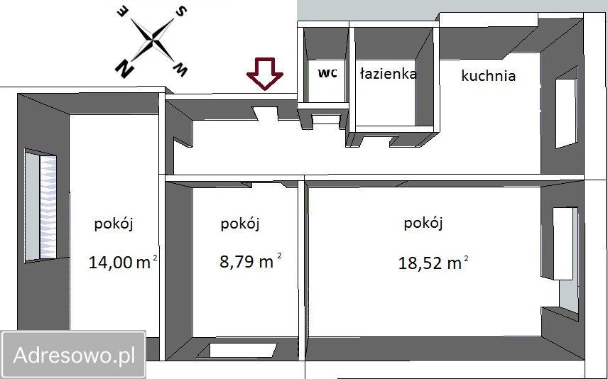 Mieszkanie 3-pokojowe Grodzisk Mazowiecki Centrum, ul. Cicha. Zdjęcie 13