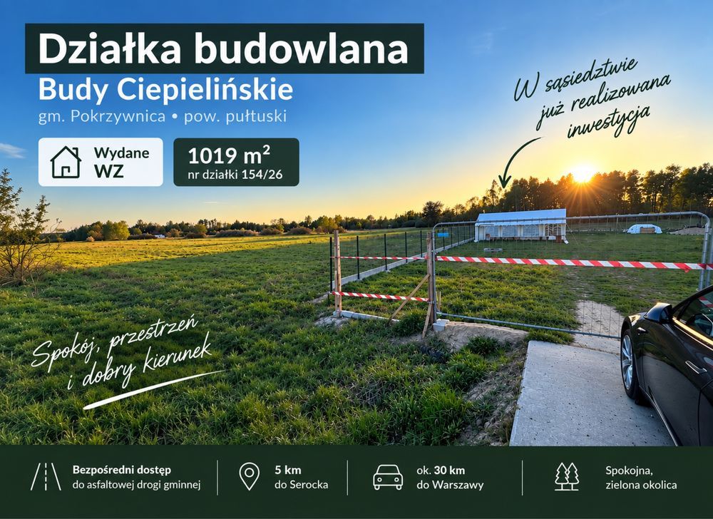 Działka budowlana Budy Ciepielińskie. Zdjęcie 2