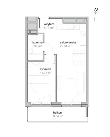 Mieszkanie 2-pokojowe Wrocław Tarnogaj, ul. Piękna. Zdjęcie 7