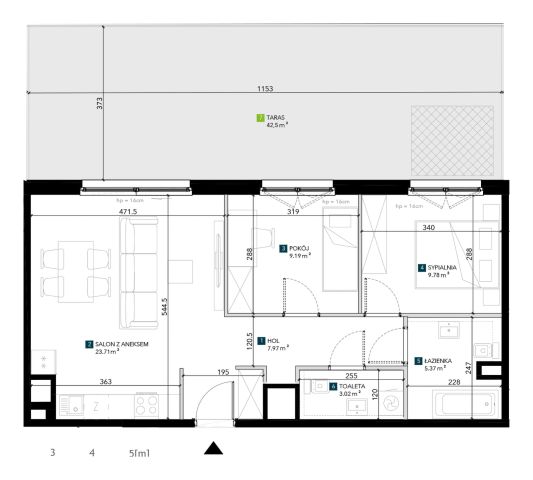 Mieszkanie 3-pokojowe Wrocław Krzyki, ul. Świeradowska. Zdjęcie 5