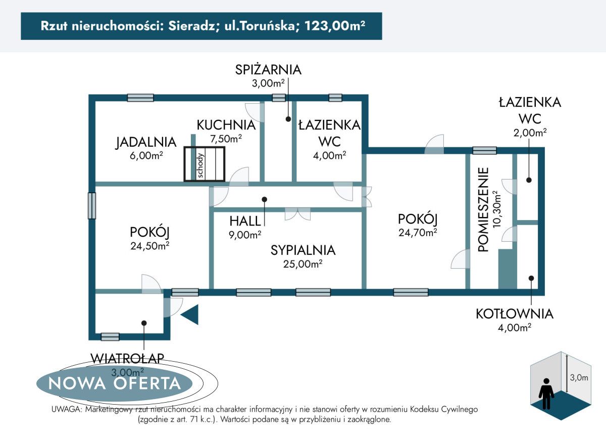 dom wolnostojący, 3 pokoje Sieradz, ul. Toruńska. Zdjęcie 31