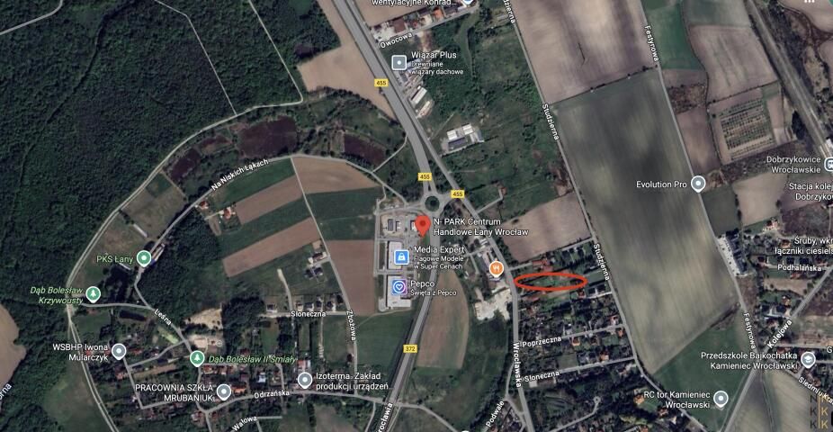 Działka inwestycyjna Kamieniec Wrocławski, ul. Wrocławska. Zdjęcie 3