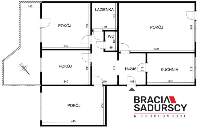 Mieszkanie 4-pokojowe Kraków Czyżyny, os. Dywizjonu 303. Zdjęcie 3