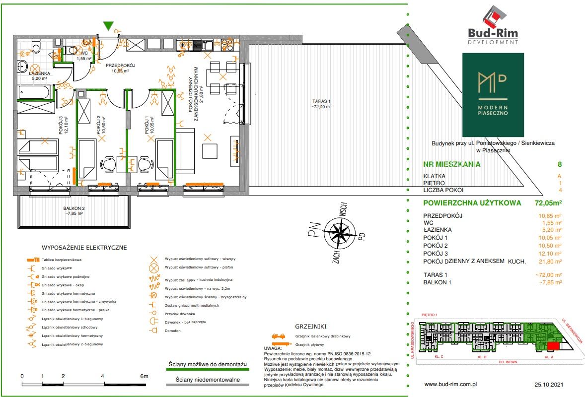 Mieszkanie 4-pokojowe Piaseczno Centrum, ul. Księcia Józefa Poniatowskiego. Zdjęcie 21