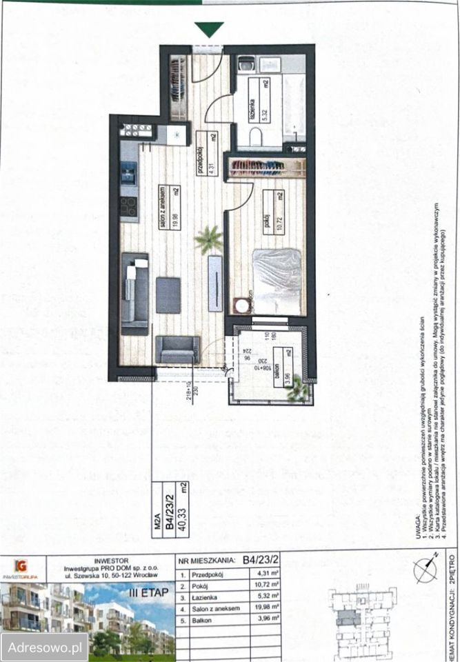 Mieszkanie 2-pokojowe Wrocław Księże Wielkie, ul. Turawska. Zdjęcie 17