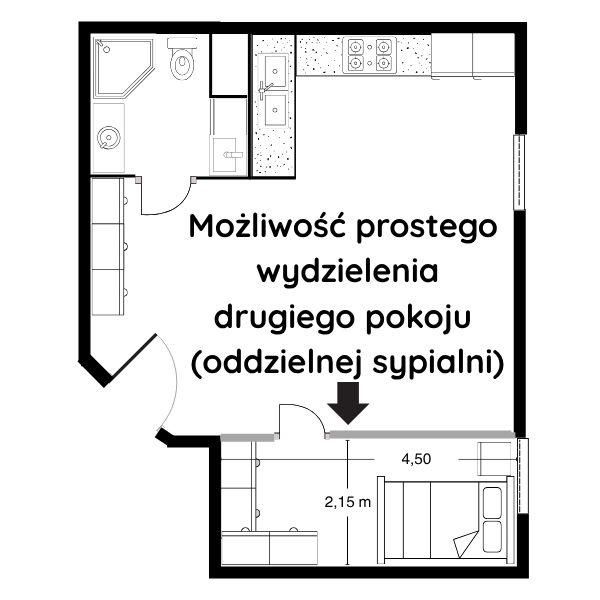 Mieszkanie 1-pokojowe Kraków Podgórze Duchackie, ul. Turniejowa. Zdjęcie 12