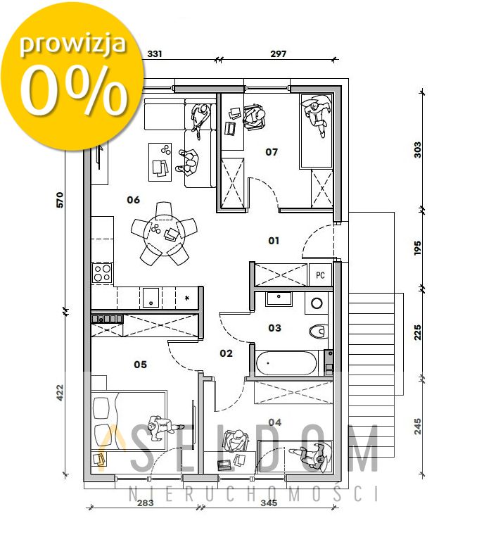 Mieszkanie 4-pokojowe Polska Nowa Wieś, ul. Szeroka. Zdjęcie 5