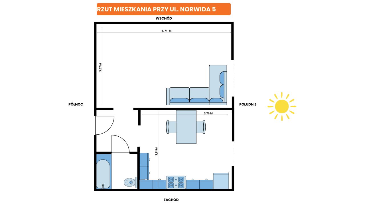 Mieszkanie 1-pokojowe Świdnik Centrum, ul. Cypriana Kamila Norwida. Zdjęcie 7