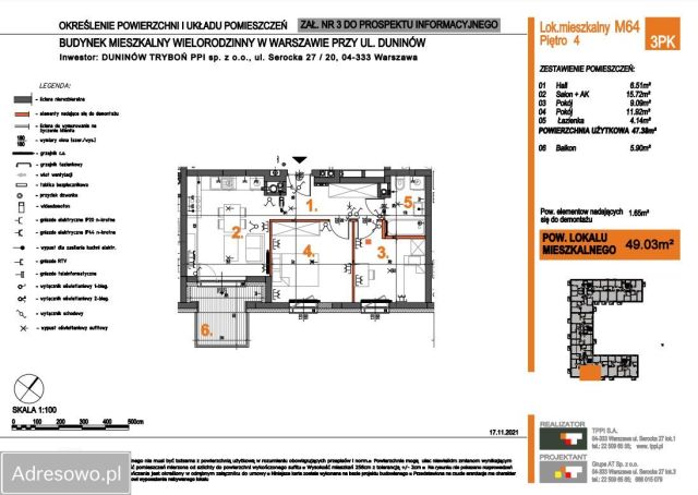 Mieszkanie 3-pokojowe Warszawa Białołęka, ul. Duninów. Zdjęcie 1