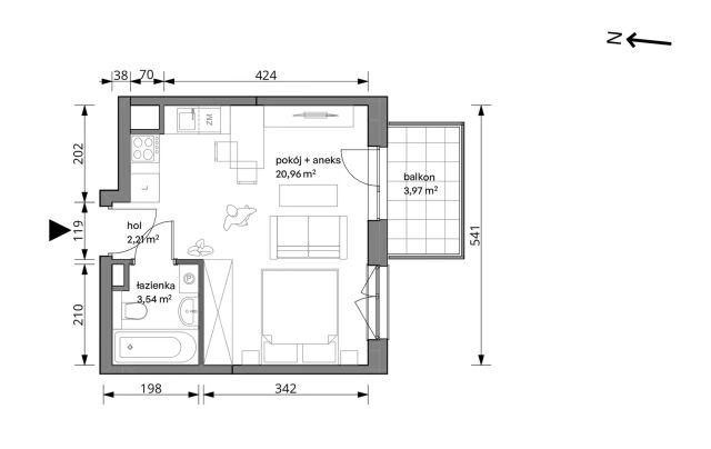 Mieszkanie 1-pokojowe Warszawa Włochy, ul. Trzcinowa. Zdjęcie 7