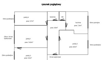 Mieszkanie 4-pokojowe Zduńska Wola, ul. Spacerowa