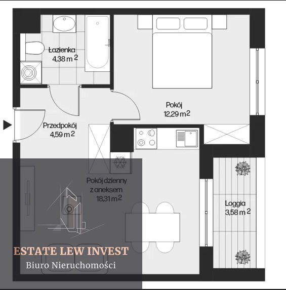 Mieszkanie 2-pokojowe Kraków, ul. Piasta Kołodzieja. Zdjęcie 6