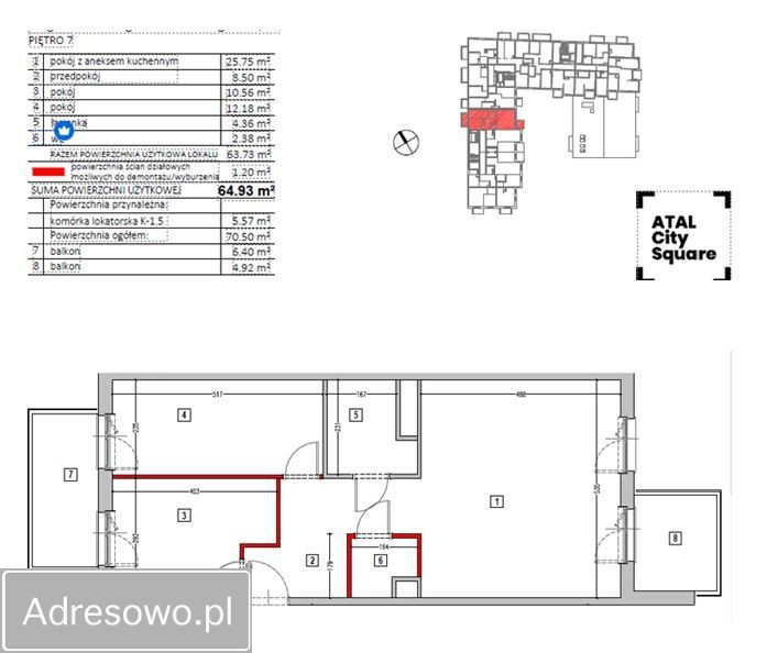 Mieszkanie 3-pokojowe Wrocław Krzyki, ul. gen. Antoniego Madalińskiego. Zdjęcie 19