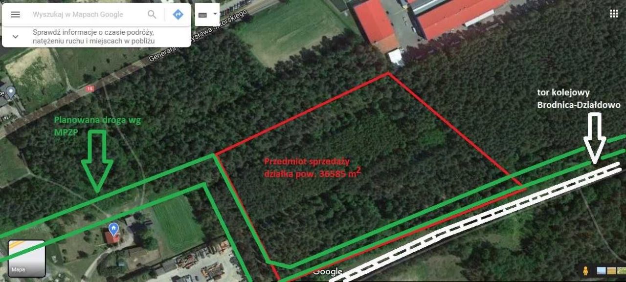 Działka inwestycyjna Brodnica. Zdjęcie 2