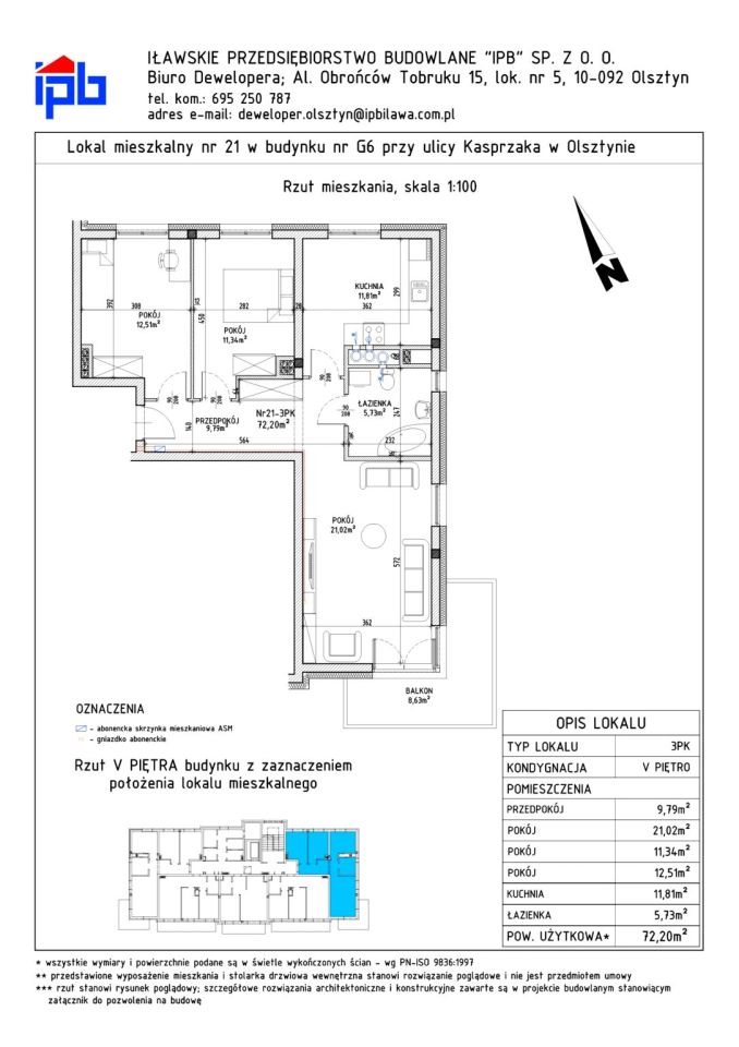 Mieszkanie 3-pokojowe Olsztyn, ul. Marcina Kasprzaka. Zdjęcie 8