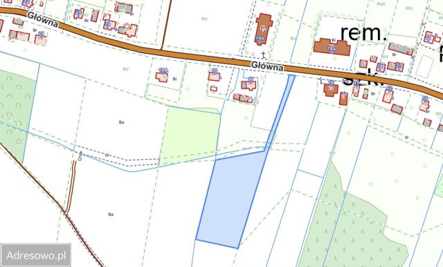 Działka budowlana Wąsice, ul. Główna. Zdjęcie 1