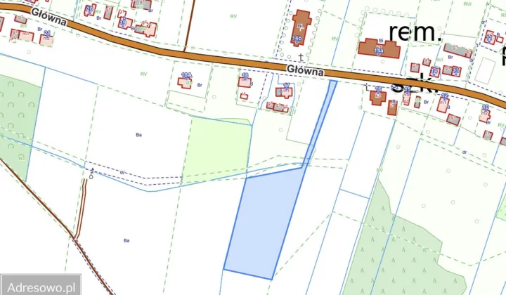 Działka budowlana Wąsice, ul. Główna