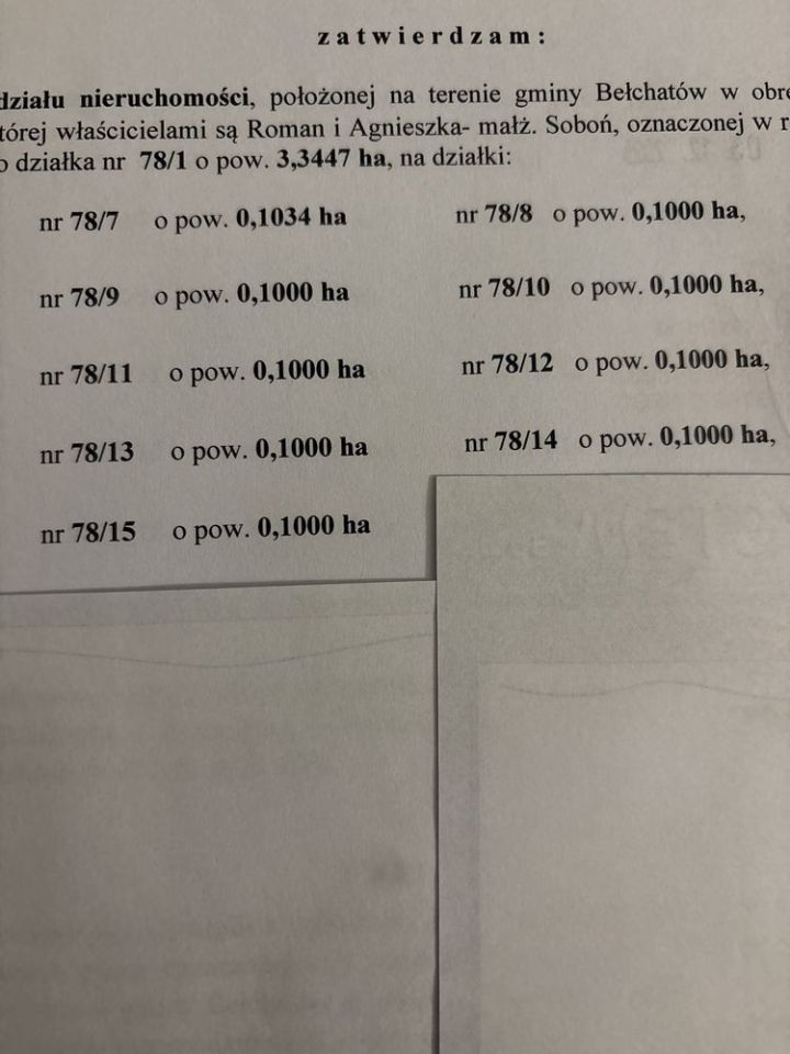 Działka budowlana Adamów