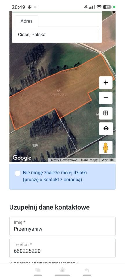 Działka rolna Cisse