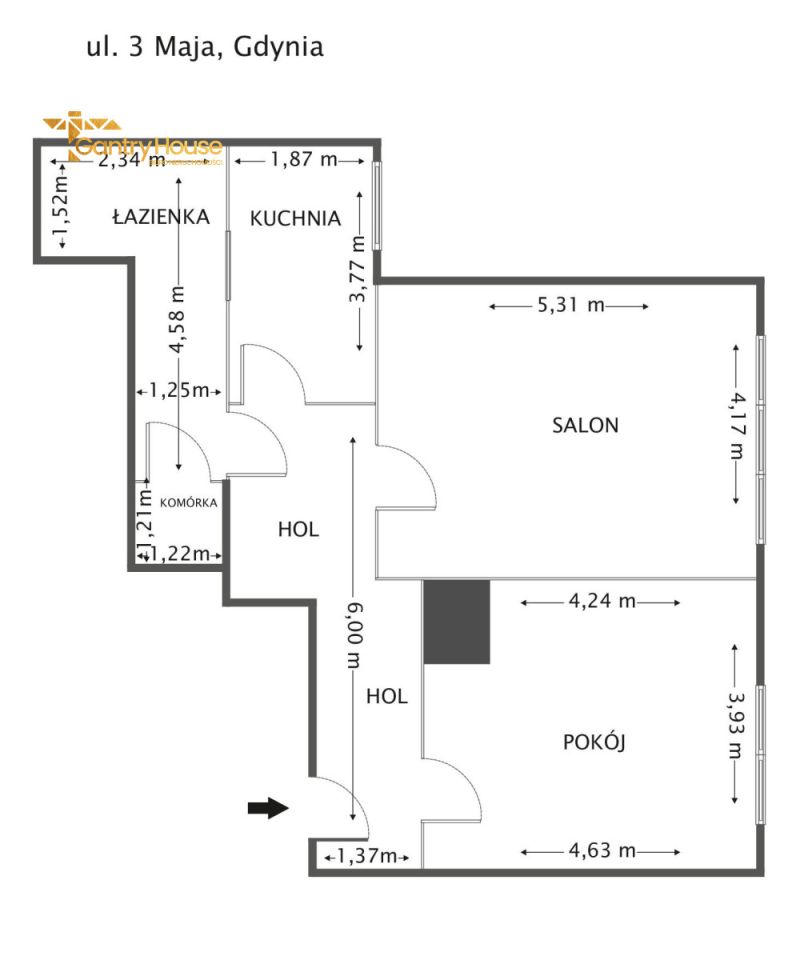 Mieszkanie 2-pokojowe Gdynia Śródmieście, ul. 3 Maja. Zdjęcie 7